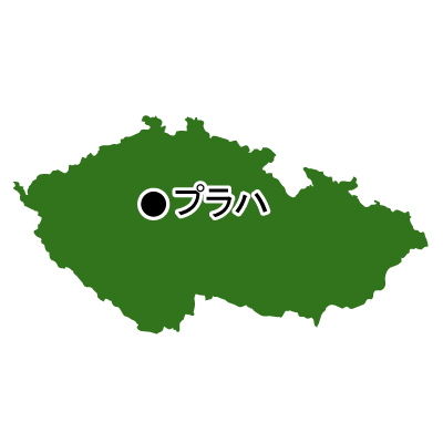 チェコ共和国無料フリーイラスト｜首都名(緑)